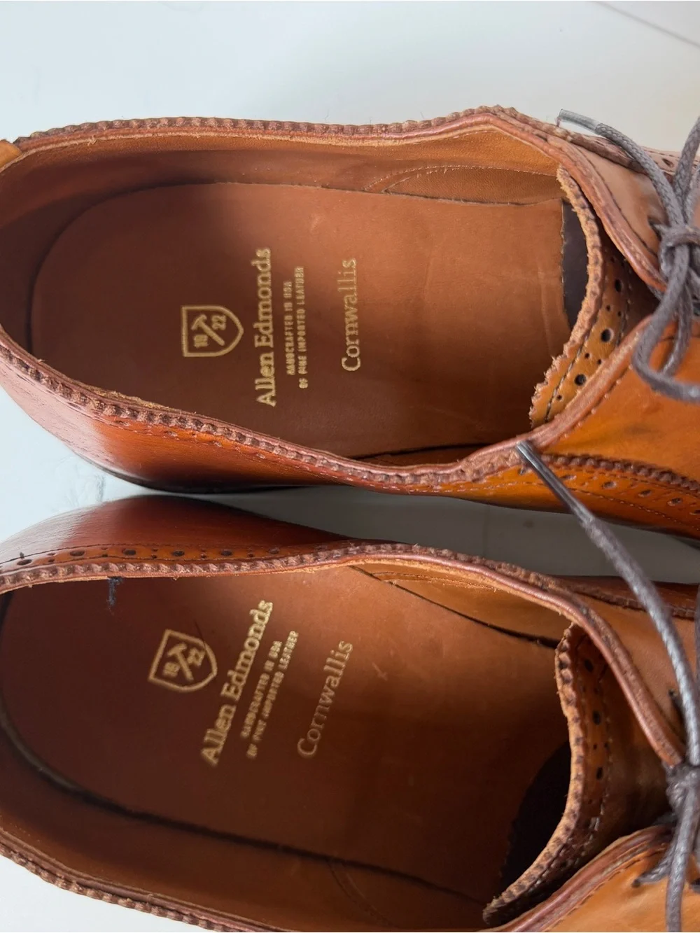 Allen Edmonds Chestnut Brown Leather Brogue Oxfords